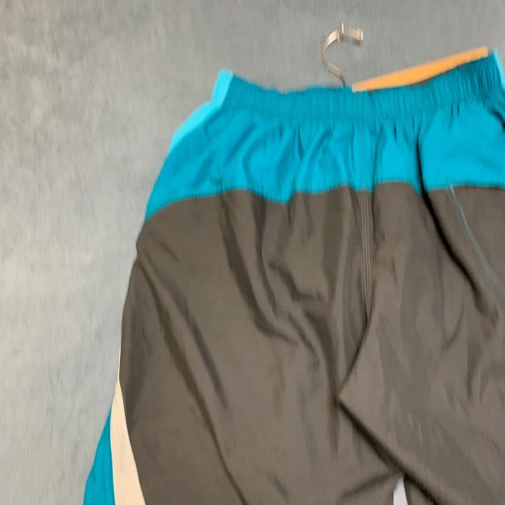Nike Swim Trunks Board Shorts Mens S Blue Black Elastic Waist Logo Beach Summer